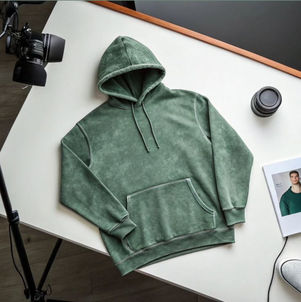 ACID WASHED HOODIE PLAIN