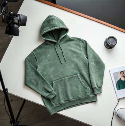 ACID WASHED HOODIE PLAIN